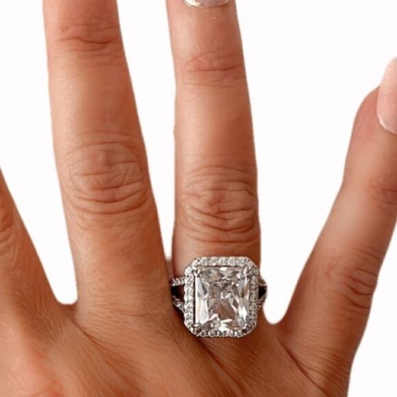 The Upgrade Ring 6 Carat statement engagement cocktail ring in 925 silver sz 7 - Picture 7 of 15